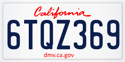 CA license plate 6TQZ369