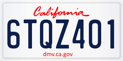 CA license plate 6TQZ401