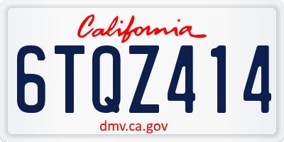 CA license plate 6TQZ414