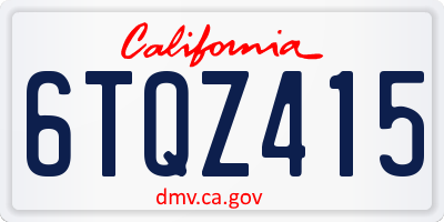 CA license plate 6TQZ415