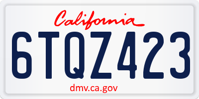 CA license plate 6TQZ423