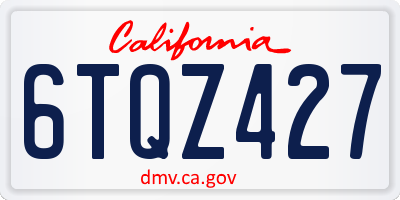 CA license plate 6TQZ427