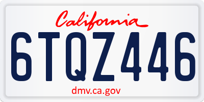 CA license plate 6TQZ446