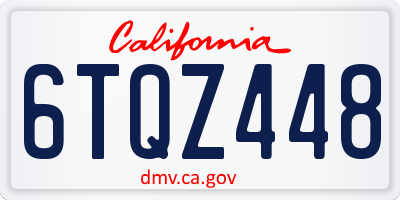 CA license plate 6TQZ448