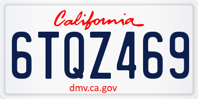 CA license plate 6TQZ469