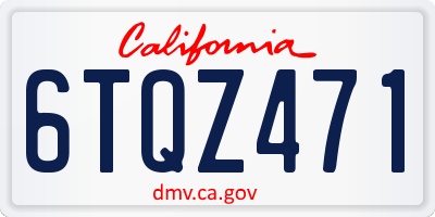 CA license plate 6TQZ471