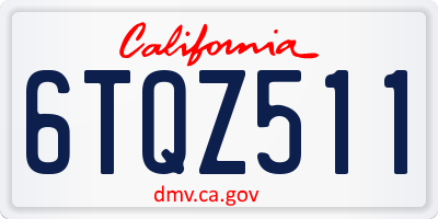 CA license plate 6TQZ511