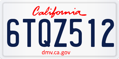 CA license plate 6TQZ512