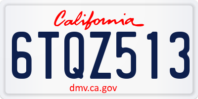 CA license plate 6TQZ513