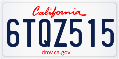 CA license plate 6TQZ515