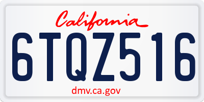 CA license plate 6TQZ516