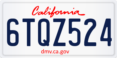 CA license plate 6TQZ524