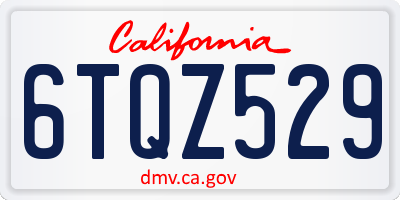 CA license plate 6TQZ529