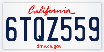 CA license plate 6TQZ559