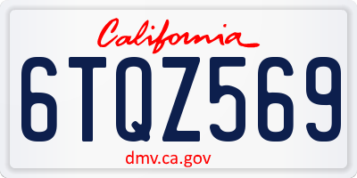 CA license plate 6TQZ569