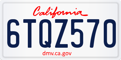 CA license plate 6TQZ570