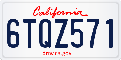 CA license plate 6TQZ571