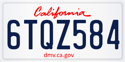 CA license plate 6TQZ584