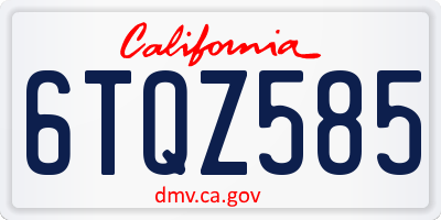 CA license plate 6TQZ585