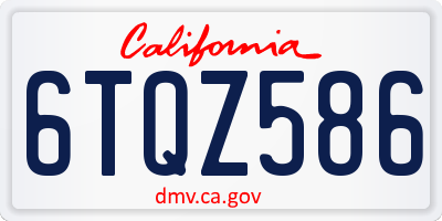 CA license plate 6TQZ586