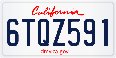 CA license plate 6TQZ591