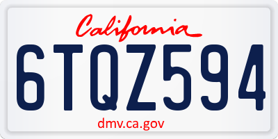 CA license plate 6TQZ594