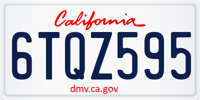 CA license plate 6TQZ595