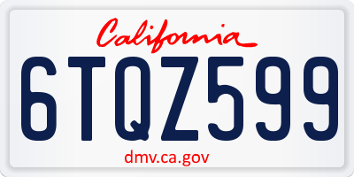 CA license plate 6TQZ599