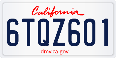 CA license plate 6TQZ601