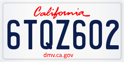 CA license plate 6TQZ602