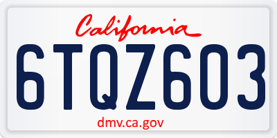 CA license plate 6TQZ603