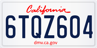 CA license plate 6TQZ604