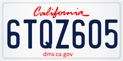 CA license plate 6TQZ605