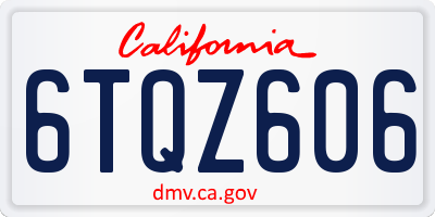 CA license plate 6TQZ606