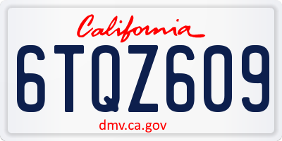 CA license plate 6TQZ609