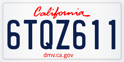 CA license plate 6TQZ611