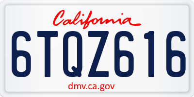 CA license plate 6TQZ616