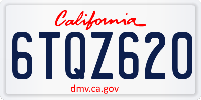 CA license plate 6TQZ620