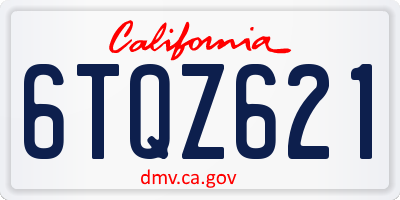 CA license plate 6TQZ621