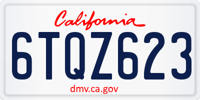 CA license plate 6TQZ623