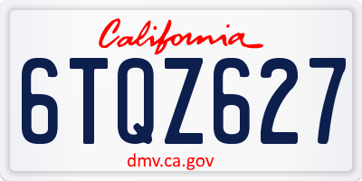 CA license plate 6TQZ627