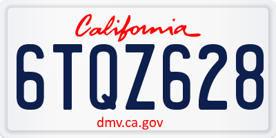 CA license plate 6TQZ628