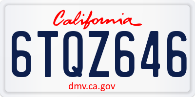 CA license plate 6TQZ646