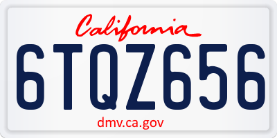 CA license plate 6TQZ656