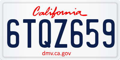 CA license plate 6TQZ659