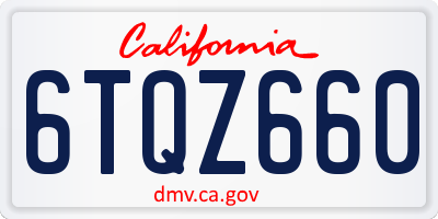 CA license plate 6TQZ660