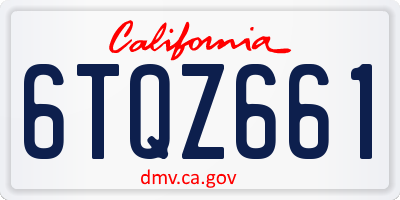 CA license plate 6TQZ661