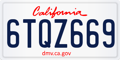 CA license plate 6TQZ669