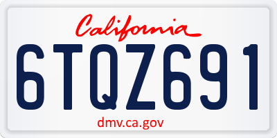 CA license plate 6TQZ691