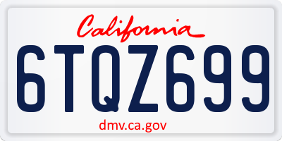 CA license plate 6TQZ699